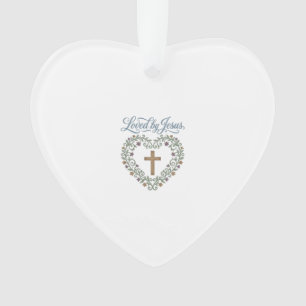 Geliebt von Jesus Floral Cross Christliches T-Shir Ornament
