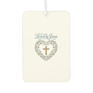 Geliebt von Jesus Florales Kreuz Christliches T-Sh Autolufterfrischer