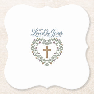 Geliebt von Jesus Florales Kreuz Christliches T-Sh Untersetzer