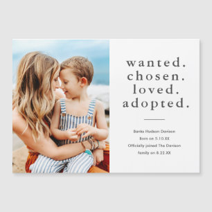 Geliebte Adoptierte Minimale Foto-Adoptionsankündi Magneteinladung