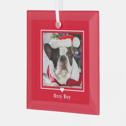 Geliebte eine EDITABLE FARBE Custom Foto Ornament (Vorderseite links)