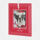 Geliebte eine EDITABLE FARBE Custom Foto Ornament Aus Glas (Vorderseite links)