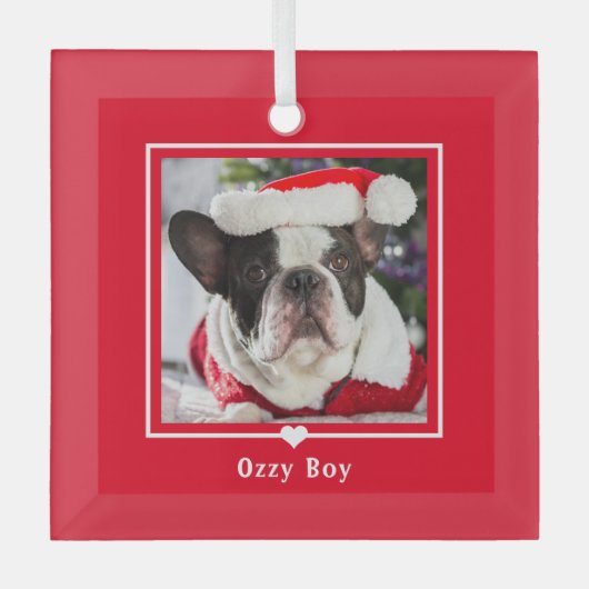 Geliebte eine EDITABLE FARBE Custom Foto Ornament Aus Glas (Vorderseite)