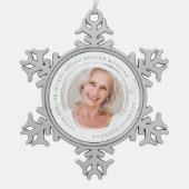 Geliebte jenseits von Worten fehlte jenseits von F Schneeflocken Zinn-Ornament (Vorderseite)