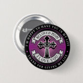 Geliebte Mutter, ich liebe dich Button (Vorne & Hinten)