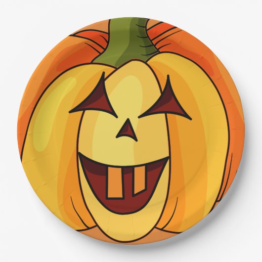 Geliebte Pumpkin-Halloween-Party-Papierplatte Pappteller (Vorderseite)