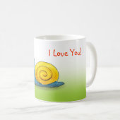 Geliebte Schnecke mit großem Herzen Kaffeetasse (VorderseiteRechts)