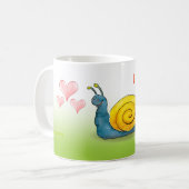Geliebte Schnecke mit großem Herzen Kaffeetasse (Vorderseite Links)