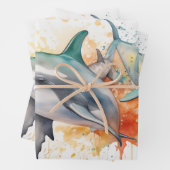 Geliebte Wasserfarben-Delphine und Korallenriff Geschenkpapier Set (Beispiel)
