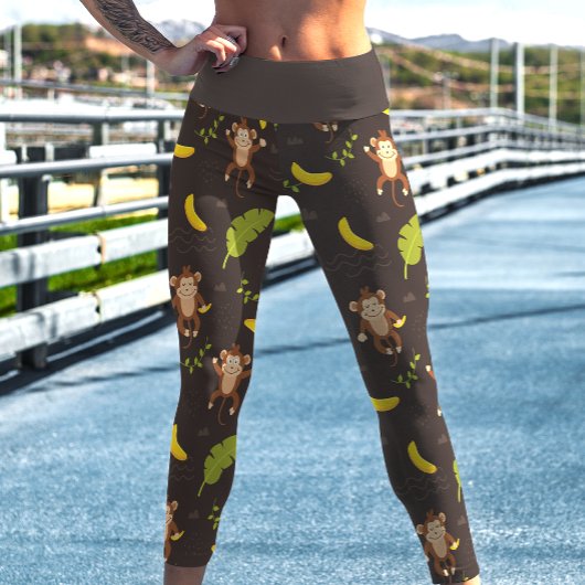 Geliebter brauner Affe und Banane Capri Leggings