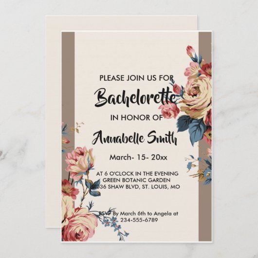 Geliebter Junggeselle Einladung (Vorne/Hinten)