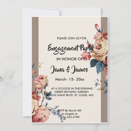     geliebtes Engagement Einladung (Vorderseite)