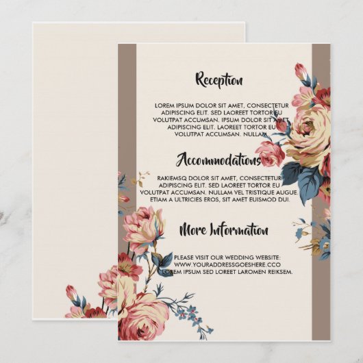 geliebtes Hochzeitsprogramm Einladung (Vorne/Hinten)