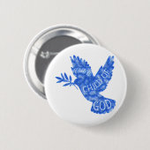 Geliebtes Kind Gottes Taube- Große Taufe Geschenk! Button (Vorne & Hinten)
