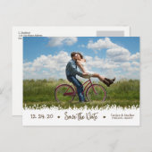 Geliebtes Rustikales Foto an der Grenze Save the D Ankündigungspostkarte (Vorne/Hinten)