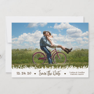 Geliebtes Rustikales Foto an der Grenze Save the D Date