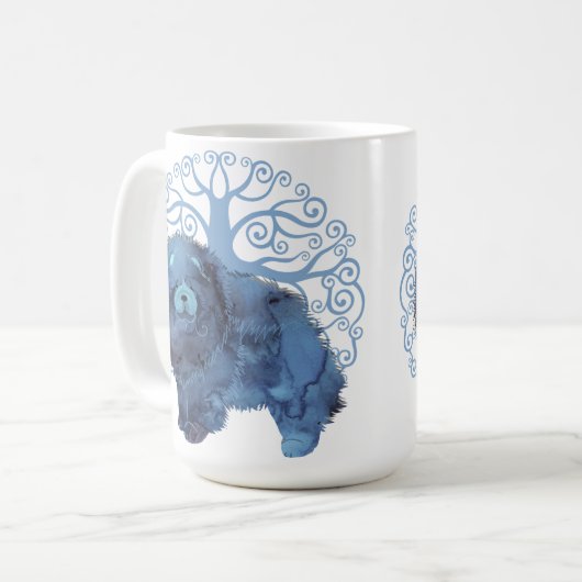 GELIEFERTE GENE KENNEN BAUM DES LEBENS auf beiden Kaffeetasse (Vorderseite Links)