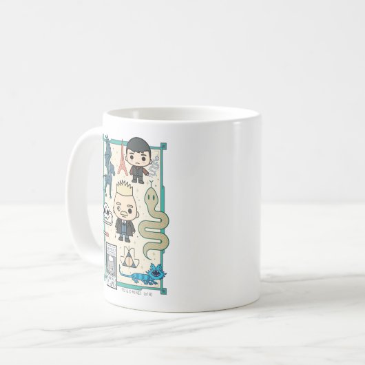 GELLERT GRINDELWALD™ & Barebone-Cartoon Kaffeetasse (Vorderseite Links)