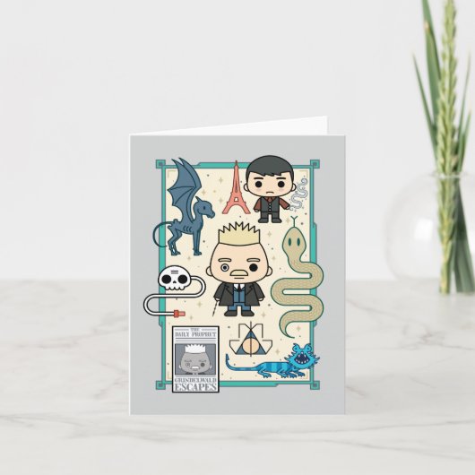 GELLERT GRINDELWALD™ & Barebone-Cartoon Karte (Vorderseite)