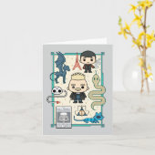 GELLERT GRINDELWALD™ & Barebone-Cartoon Karte (Gelbe Blume)