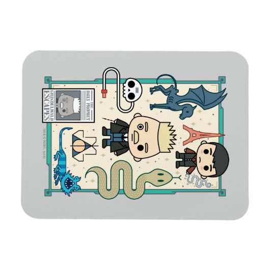 GELLERT GRINDELWALD™ & Barebone-Cartoon Magnet (Horizontal)