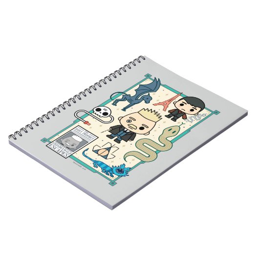 GELLERT GRINDELWALD™ & Barebone-Cartoon Notizblock (Linke Seite)