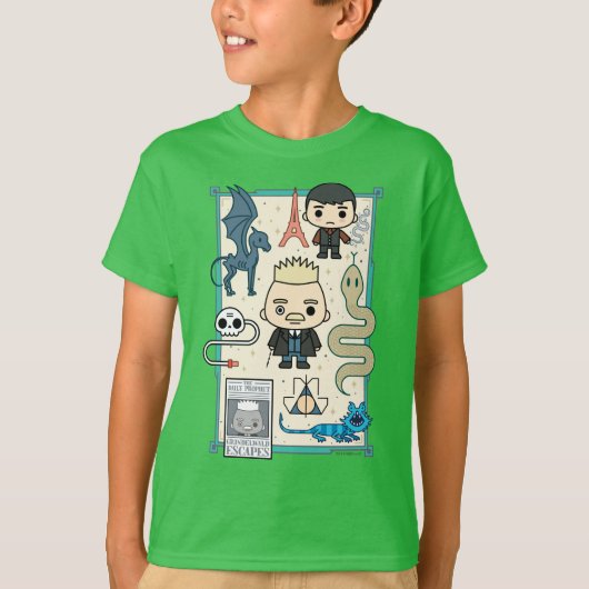 GELLERT GRINDELWALD™ & Barebone-Cartoon T-Shirt (Vorderseite)