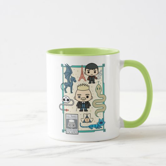 GELLERT GRINDELWALD™ & Barebone-Cartoon Tasse (Rechts)