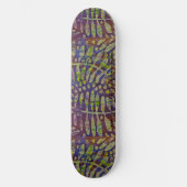 Gelli Print Stencil Abstract Art Skateboard (Vorderseite)