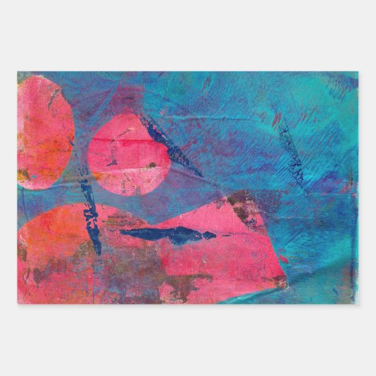 Gelli Print Wrapping Paper Set Geschenkpapier Set (Vorderseite 3)