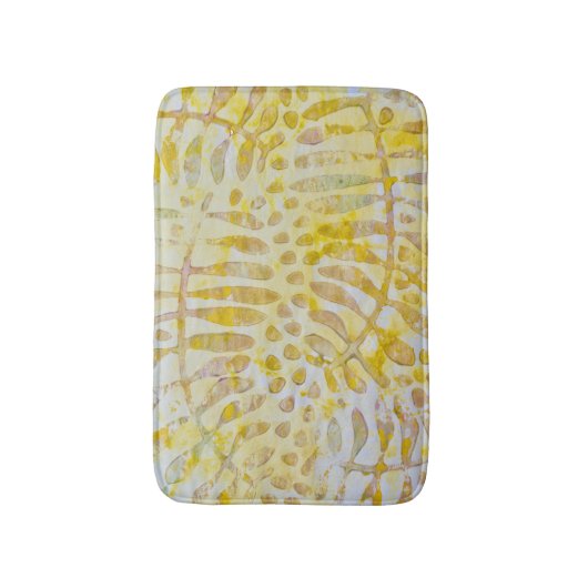 Gelli Printed Golden Blätter Badematte (Vorderseite Vertikal)