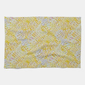 Gelli Printed Golden Blätter Geschirrtuch (Horizontal)