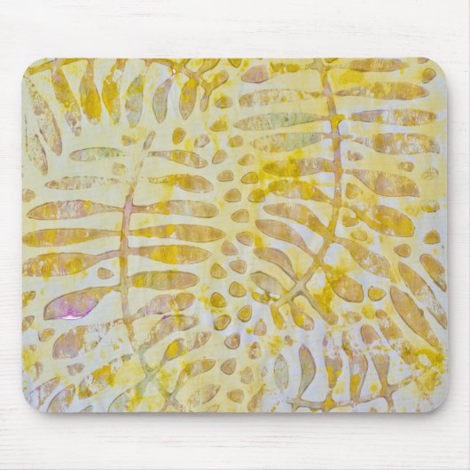Gelli Printed Golden Blätter Mousepad (Vorne)