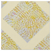 Gelli Printed Golden Blätter Stoff (Nahaufnahme)