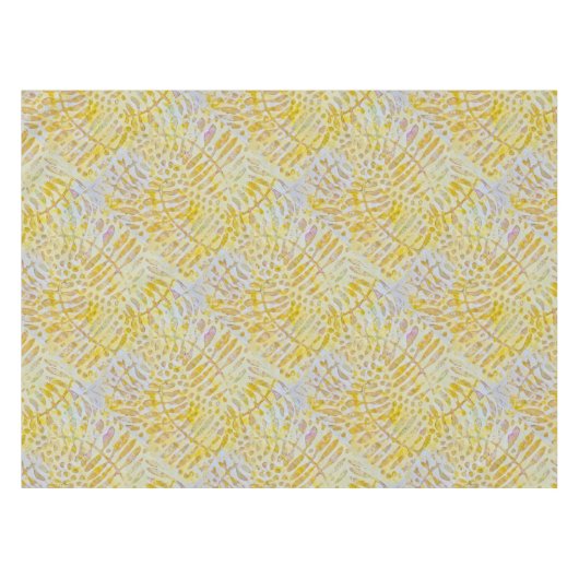 Gelli Printed Golden Blätter Tischdecke (Vorderseite (Horizontal))