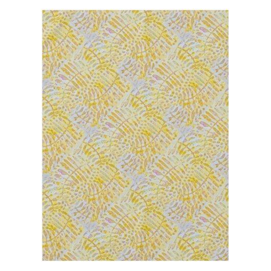 Gelli Printed Golden Blätter Tischdecke (Vorderseite)