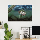 gelobt in der Fischerei Largemouth Bass Poster (Heimbüro)