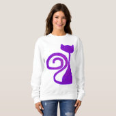 Gelockt-Schwanz Katzen-Kleidung Sweatshirt (Vorne ganz)