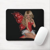 Gelockte blonde Fee 3D im Rosa Mousepad (Mit Mouse)