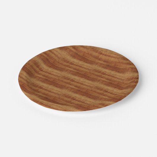 Gelockte Koa Akazien-hölzerner Korn-Blick Pappteller (Schrägansicht)