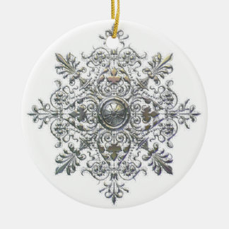 Gelockte Schneeflocke-Verzierung Keramikornament
