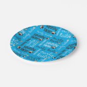 Gelockte Schwanz-Squishy Gesichts-Mops-Party Pappteller (Schrägansicht)