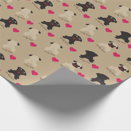 Gelockte Schwänze, Squishy Geschenkpapier (Ecke)