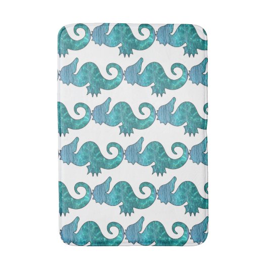 Gelockte Seepferd-Bad-Matte Badematte (Vorderseite Vertikal)