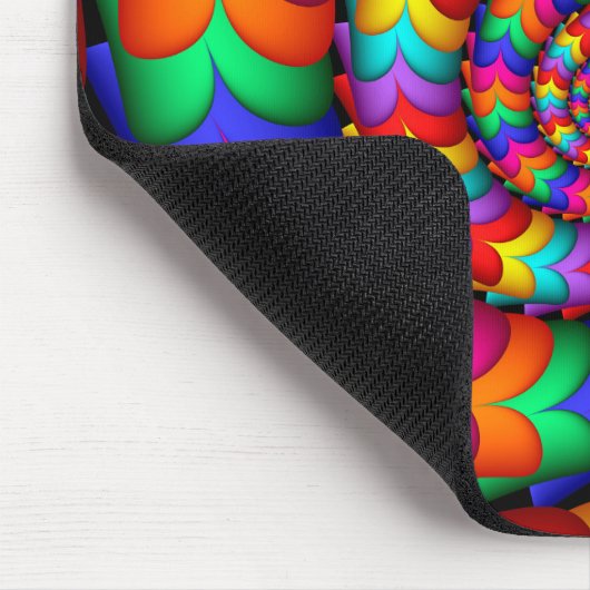 Gelockte Spulen-Regenbogen-Spirale Mousepad (Ecke)