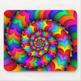 Gelockte Spulen-Regenbogen-Spirale Mousepad