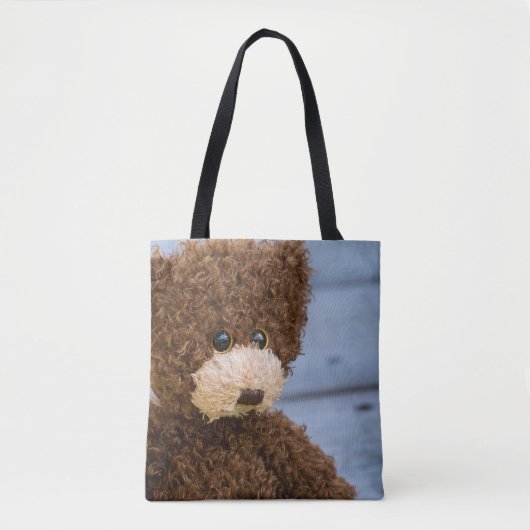 Gelockter Brown-Teddybär Tasche (Vorderseite)