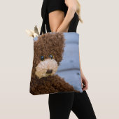 Gelockter Brown-Teddybär Tasche (Von Nahem)