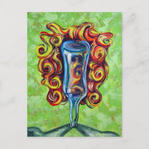 Gelockter Flaschen-Kopf Postkarte