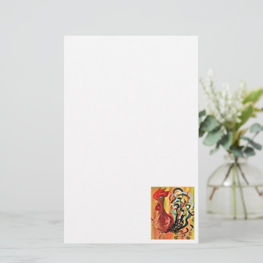 Gelockter Hahn Briefpapier (Stehend Vorderseite)